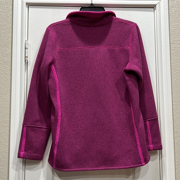 The North Face Fuchsia Sweater Full Zip Coat Girls Size XL (18) - Picture 4 of 8